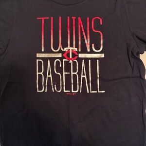 Genuine Merchandise Twins Baseball Tee - Black with Red and White Logo